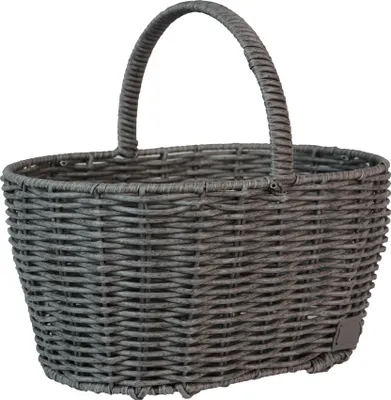 Produktbild von UNUS® Einkaufskorb in Rattan-Optik, Langlebig und Wetterfest, Mittel, Grau