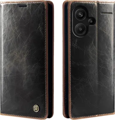 Produktbild von Handyhülle für Xiaomi Redmi Note 13 Pro+ 5G Kunstleder Flip Cover Hülle RFID Schutz Case Kartenfach Farbe: Dunkelbraun