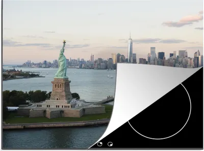 Produktbild von KitchenYeah© Herdabdeckplatte New York - Freiheitsstatue - Amerika , 59x52cm, Küche Deko, Glaskeramikkochfeld Herdabdeckung, Abdeckplatte fùr Kochfeld