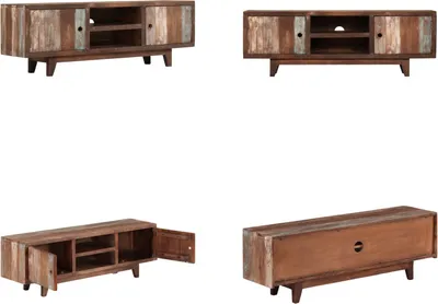 Produktbild von vidaXL TV Schrank Akazienholz Massiv Vintage 118 x 30 x 40 cm - TV-Schrank - TV-Schränke - Fernsehmöbel - Fernsehschrank
