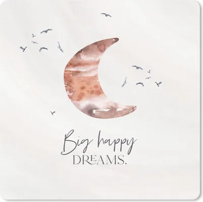 Produktbild von MuchoWow® Mauspad Mousepad Kinder - Sprichwörter - Große glückliche Träume - Jungen - Mädchen - Aquarellieren 20x20 cm - Mousepads - Maus Mat - Pad - Mausunterlage - Desk Mat - Bureauartikeln
