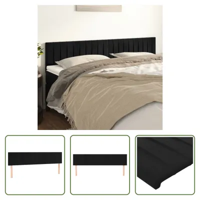 Produktbild von The Living Store Kopfteile 2 Stk. Schwarz 100x5x78/88 cm Samt