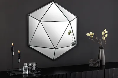 Produktbild von riess-ambiente Design Spiegel DIAMOND 65cm schwarz Metall handmade
