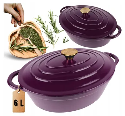 Produktbild von Emaillierte Gusseisen-Bratpfanne 6 l HAGE EGGPLANT
