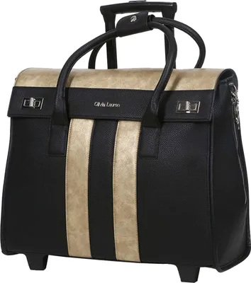 Produktbild von praktischer Bowatex Damen Aktentrolley Tasche, Lehrertasche Trolley Schwarz/Gold