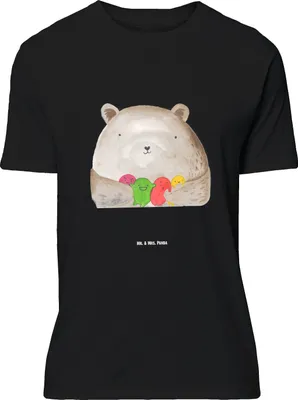 Produktbild von Mr. & Mrs. Panda Tshirt Bär Gefühl - Schwarz - Geschenk, T-Shirt, Teddy, Oversize, große Größen, Durchgedreht, Lustiges, Verrückt, Shirt, Wahnsinn