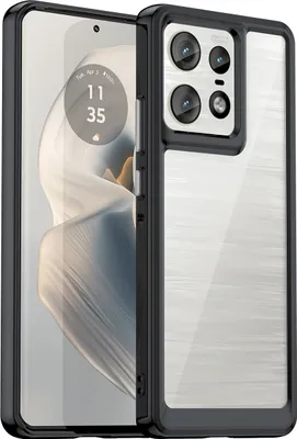 Obrázek produktu pro Pouzdro pro Motorola Edge 50 Pro průhledné, nárazuvzdorné TPU silikonové ochranné pouzdro černé