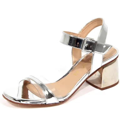 Produktbild von 2067J sandalo donna silber UNISA Leder/Plexi Vintage-Effekt Schuh Frau