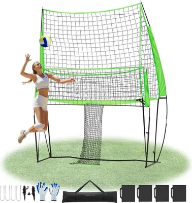 Immagine prodotto di Rete da allenamento per pallavolo portatile - Attrezzatura per esercizi regolabile in altezza - Rete sportiva per un allenamento efficiente