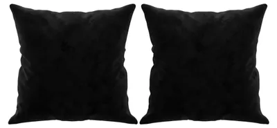 Produktbild von 2er Set Sofakissen, Dekokissen mit Füllung, Zierkissen für Sofa im Wohnzimmer und Schlafzimmer, Schwarz 40x40cm aus Samt
