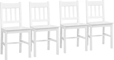 Produktbild von 4er-Set Esszimmerstühle Küchenstühle Stühle, Massivholz, 41 cm x 46,5 cm x 85,5 cm, Weiß