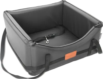 Produktbild von Hundeautositz Kunstleder Pako Schwarz M 50 x 45 cm Hundesitz Hundebett Autokörbchen Hundekorb Autositz Bett Mayaadi Home