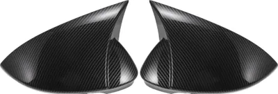 Produktbild von 1 Paar schwarze Carbonfaser-Muster Überzug für den Fahrer- und Beifahrerseitenspiegelabdeckungskappe für Volkswagen Golf 8 GTI MK8 Spiegelabdeckungen