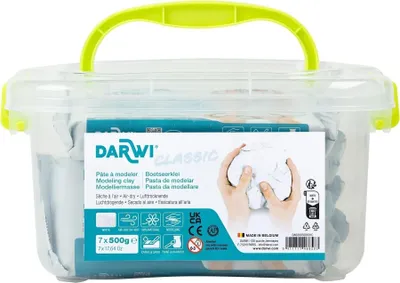 Zdjęcie produktu dla Darwi Schoolpack Glina samoutwardzalna Classic 7 x 500 g