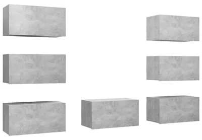 Produktbild von vidaXL TV-Schränke 7 Stk. Betongrau 30,5x30x60 cm Holzwerkstoff