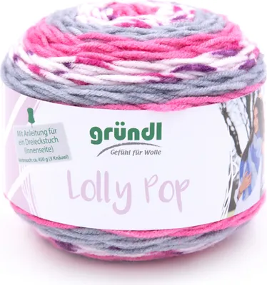 Produktbild von Gründl Wolle "Lolly Pop", 4-fädig, 150 g, ca. 240m Granat/Fresie/Zinn/Weiß, Farbe 19
