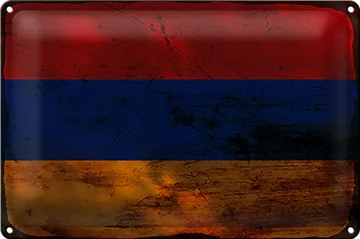 Produktbild von Blechschild Flagge Armenien 18x12cm Flag of Armenia Rost