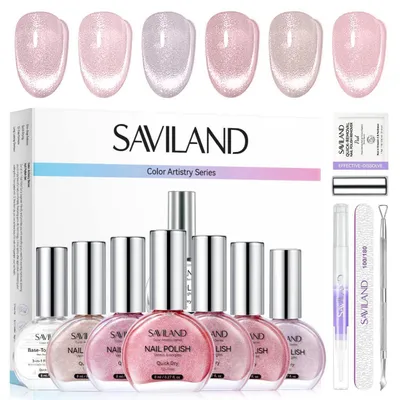 Produktbild von Nagellack Set 6 Farben Cat Eye Schnelltrocknend mit Magnetstift