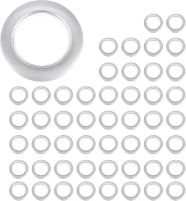 Produktbild von Packung mit 50 Gardinenösen, römische Ringe mit 43 mm Innendurchmesser, geräuscharme römische Ringe (Silber)
