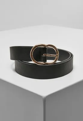 Image de Ceinture à boucle à petit anneau Urban Classics pour femmes noir/doré - L