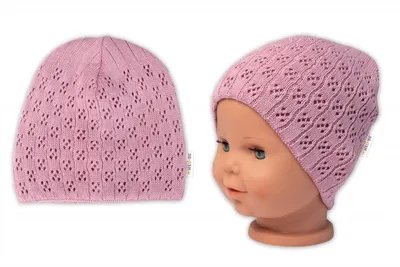 Productafbeelding van Azuurblauwe muts, dubbelgelaagd, katoen, Baby Nellys - poederroze, oudroze