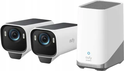 Zdjęcie produktu dla Eufy Cam S3 Pro 2, Kamera bezpieczeństwa IP, Zewnętrzna, Przewodowy i Bezprzewodowy, Ściana, Czarny, Biały, Tubowa