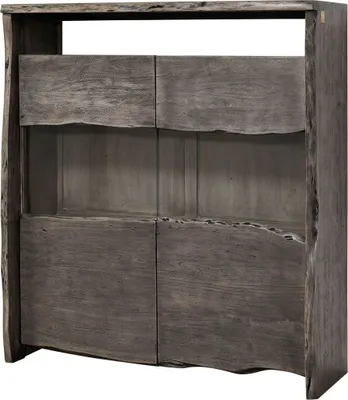 Image de MASSIVMOEBEL24 | Buffet 131x45 Acacia laqué Gris taupe PURE ACACIA #407