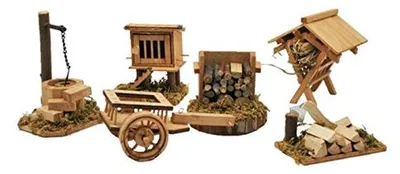 Produktbild von Set mit 6 Holzaccessoires für eine Weihnachtskrippe