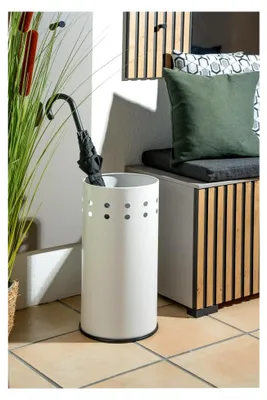 Produktbild von Regenschirmständer | 50 cm | Edelstahl Weiß | Wasserauffangschale