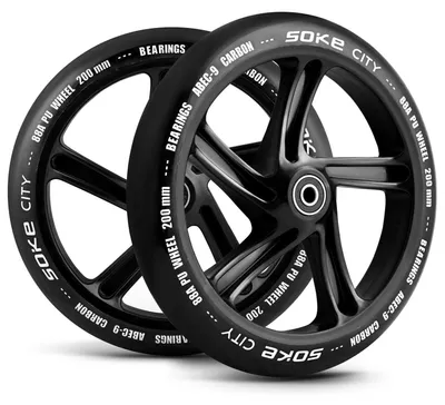 Produktbild von SOKE City Scooter Räder 200 mm schwarz 2 Stück