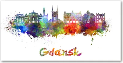 Produktbild von Tulup® Leinwandbild - 140x70 cm - Wandkunst - Drucke auf Leinwand - Leinwanddruck  - Sehenswürdigkeiten & Architektur - Mehrfarbig - Buntes Danzig