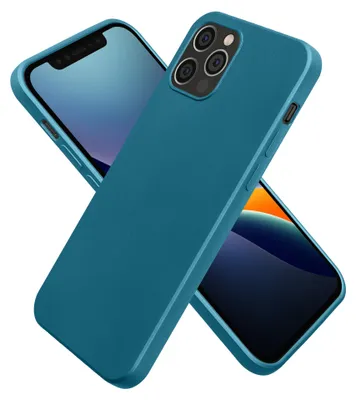 Produktbild von kwmobile Handyhülle für Apple iPhone 12 / iPhone 12 Pro Hülle - Silikon Case metallisch schimmernd - Schutzhülle Cover - Metallic Karibikblau