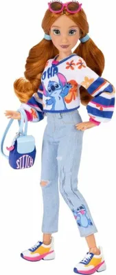 Produktbild von Disney ily 4EVER Modepuppe Stitch mit ingwerfarbenen Haaren, 30 cm/11,5" groß, mit 13 Bewegungspunkten, zwei kompletten Mix-and-Match-Outfits und glitzerndem Mickey-Ring für dich!, Modepuppe, Weiblich, 6 Jahr(e), Mädchen, 300 mm, Mehrfarbig