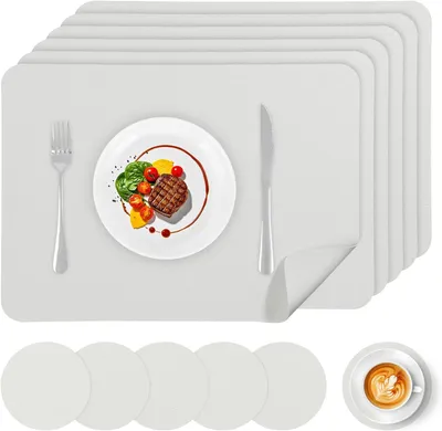Imagen del producto de Protectores de mesa lavables, juego de 6 unidades, 43 x 30 cm, para proteger la mesa en la cocina