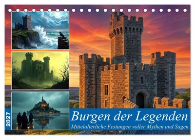 Produktbild von Burgen der Legenden (Tischkalender 2027 DIN A5 quer), CALVENDO Monatskalender