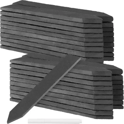 Produktbild von Pflanzenschilder mit Kreidepen, 40 Stück - Gartenetiketten für Beete und Blumenkästen