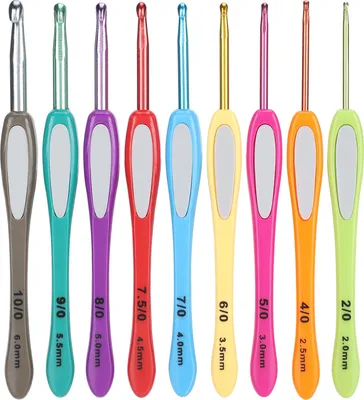 Obrázek produktu pro 9ks háčkovací sada barevná plastová rukojeť DIY ručně pletené svetry pletací nástroje 14 cm