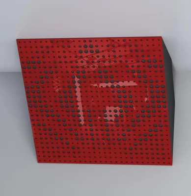 Obrázok produktu pre 2-balenie – Akustický rohový basový lapač | 50 x 50 cm | Absorpcia nízkych frekvencií pre štúdiá a divadlá | Difúzia | [UNIVERSE-H-100 mm | Červený lesklý plast]
