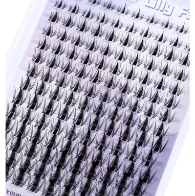 Image de Clusters de cils individuels, 132 pièces, de 8 à 18 mm, noirs, avec bande invisible, pour un effet naturel et volumineux