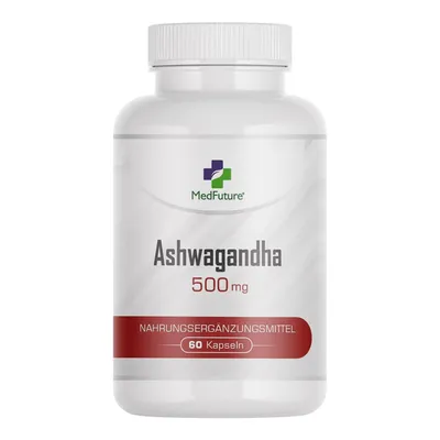 Produktbild von ASHWAGANDHA-Extrakt 500 mg 60 Kapseln Indischer Ginseng – Gedächtnis, Konzentration