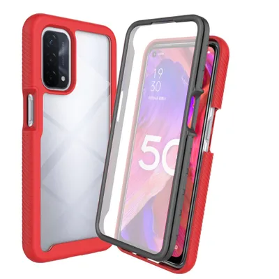 Obrázek produktu pro Pouzdro pro OPPO A54 5G / A74 5G, nárazník s vestavěnou ochranou displeje 360° celotělové ochranné pouzdro červené