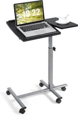 Produktbild von Höhenverstellbarer Laptopständer, mobil, 5 Räder, schwarz