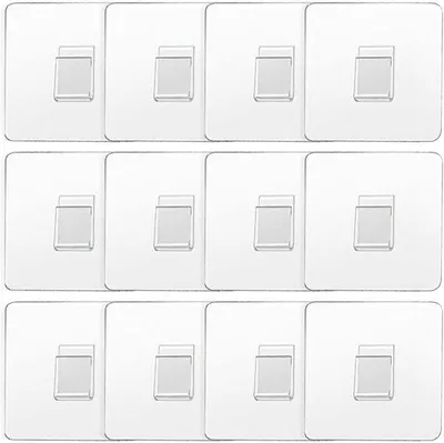 Produktbild von Famanu Selbstklebende Haken für Duschcaddy – Set von 12, 6×6 cm, bohrfrei und wasserfest