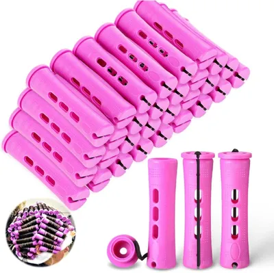Produktbild von 30 Stück Lockenwickler - Kaltwellenwickler - Haarwickler - 1.9 x 6 cm - Für Locken, hitzefreie Lockenwickler für natürliches und kurzes Haar
