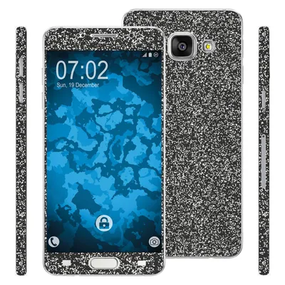 Produktbild von 1 x Glitzer-Folienset für Samsung Galaxy A3 (2016) A310 schwarz PhoneNatic Schutzfolien