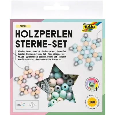 Obrázok produktu pre folia 22522 folia Perlen-Set Sterne aus Holz pastell