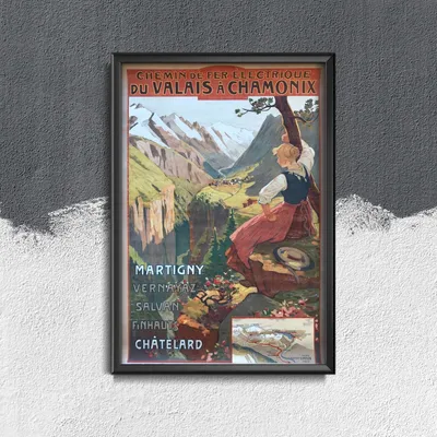 Produktbild von Poster - Canvas - Leinwand - 29,7 cm x 42 cm - Chamonix Französisch