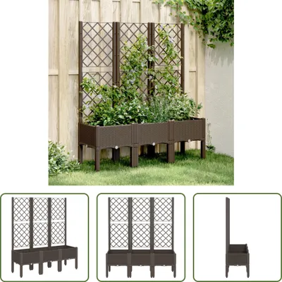 Imagen del producto de Macetas "The Living Store" con enrejado para plantas, color marrón, 120x40x142 cm, fabricadas en polipropileno (PP)