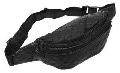 Produktbild von Uni Bauchtasche mit verstellbarem Gurt, Reißverschlussfächern und verstecktem Fach, 13x23x5 cm