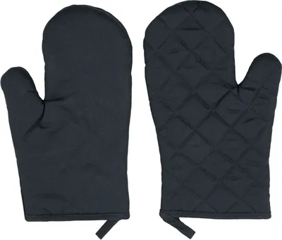 Produktbild von 2er Set Ofenhandschuhe aus Baumwolle, 18x28 cm, schwarz